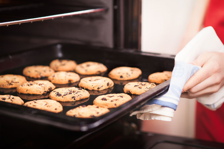 Cookies in the oven.